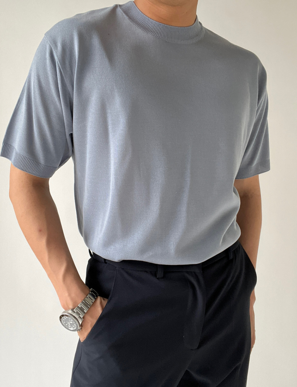 반팔 티셔츠 모델 착용 이미지-S1L24