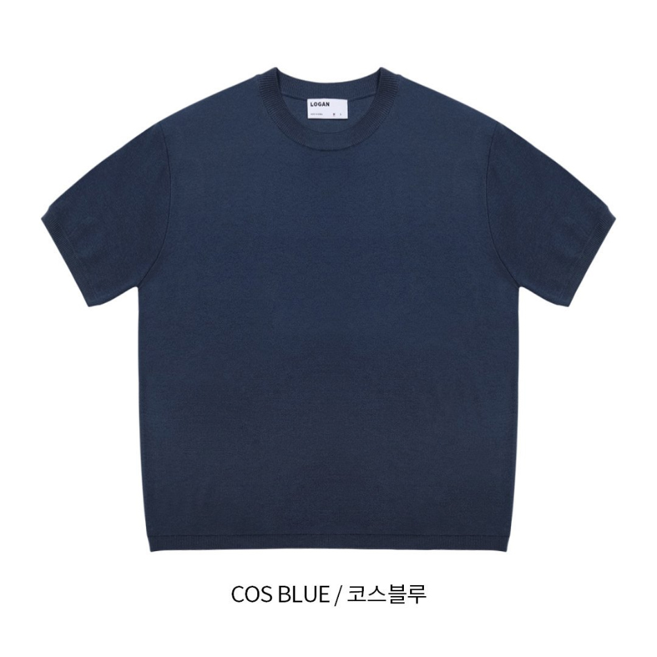 반팔 티셔츠 네이비블루 색상 이미지-S1L33